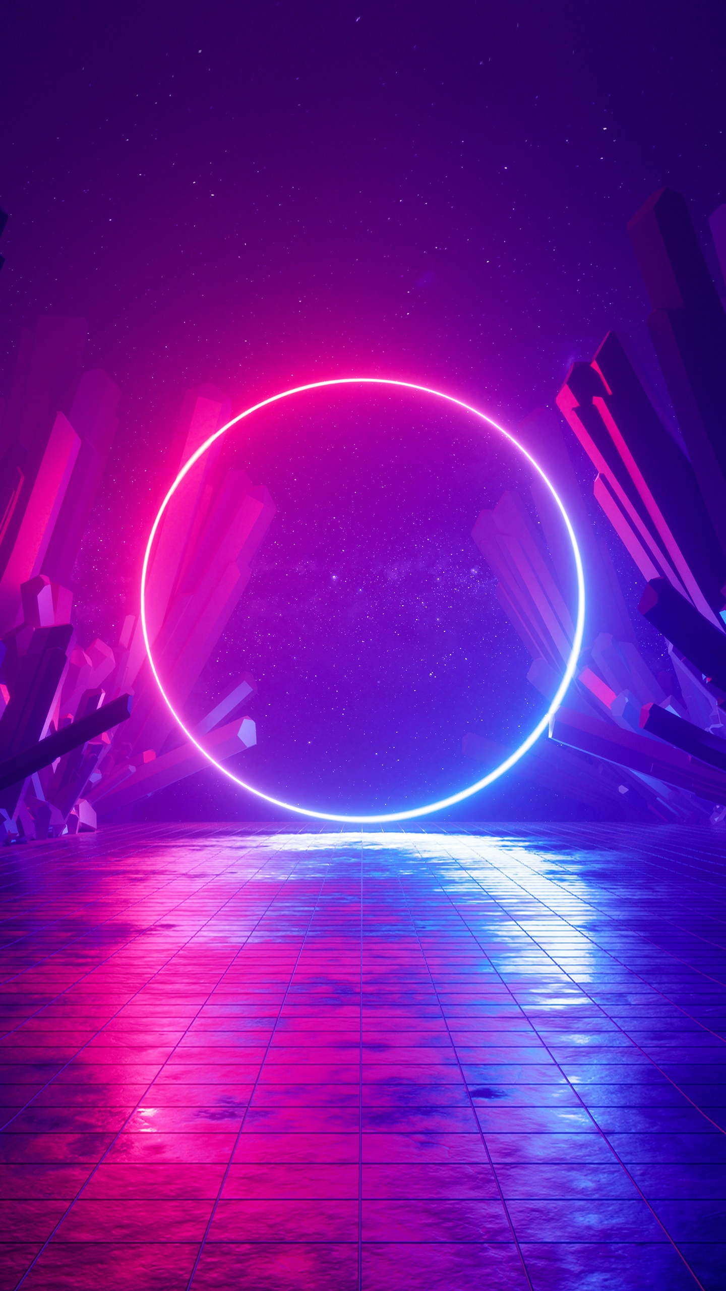 Neon light Wallpaper 4K, Ring, Huawei