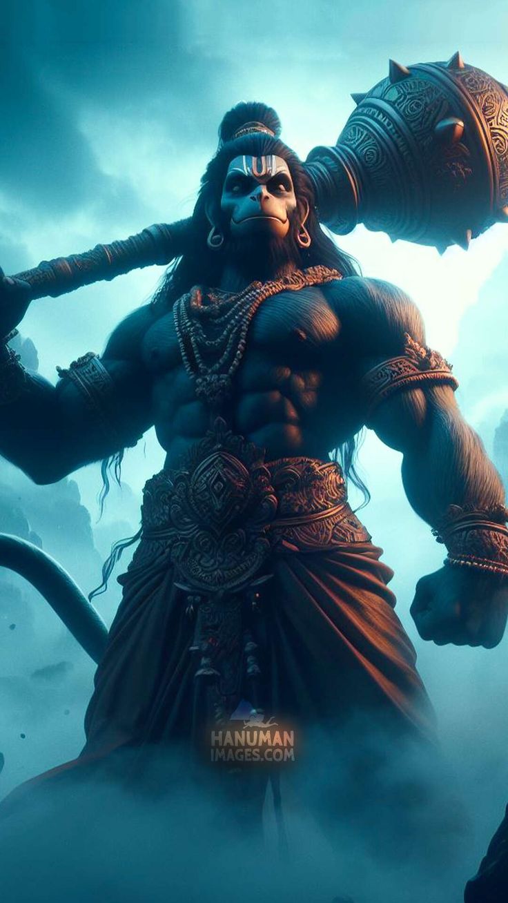 blue bajrangbali phone wallpaper HD