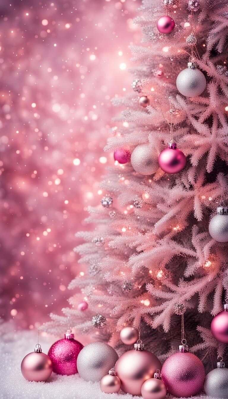 Pink Xmas Christmas Tree Ornaments