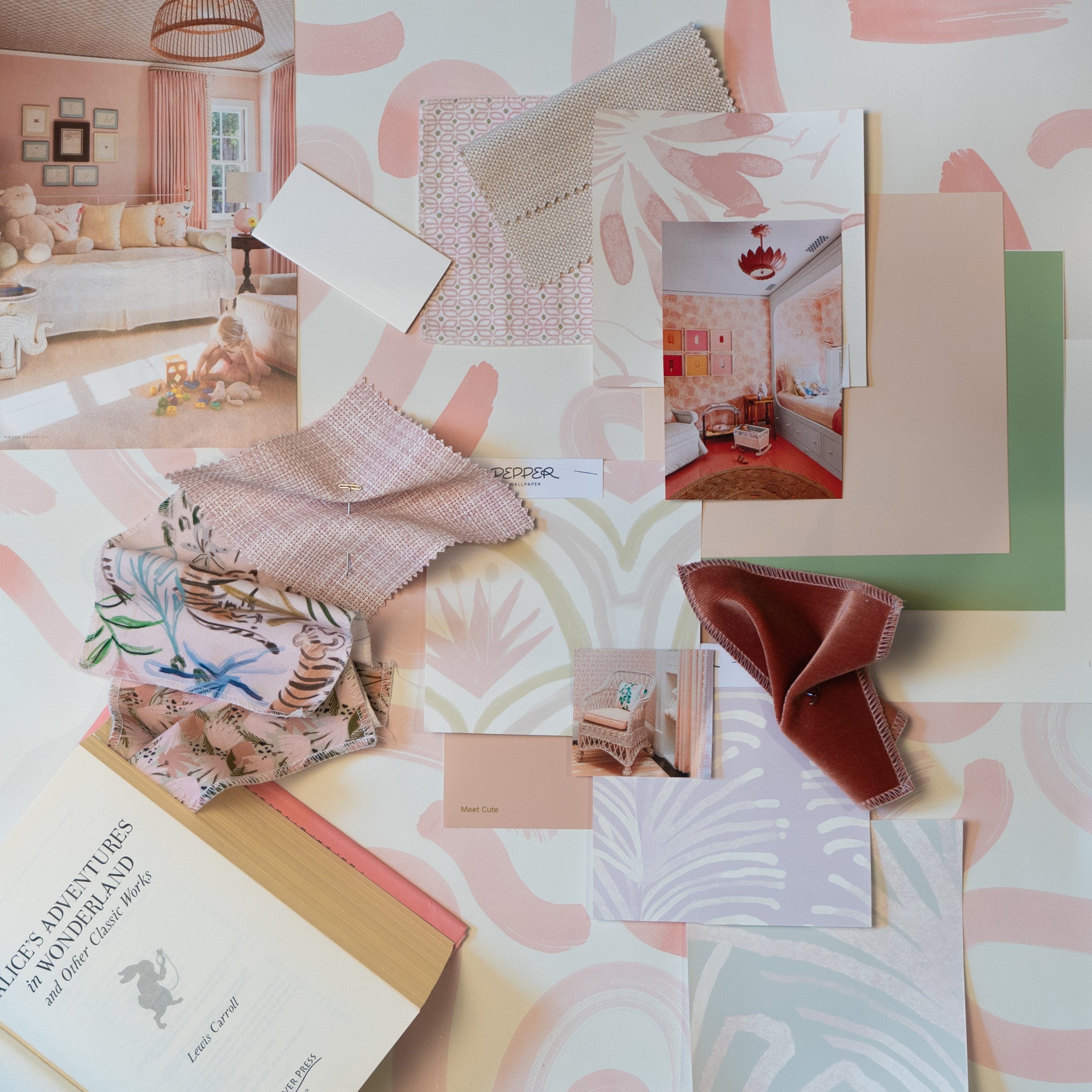 Pink Wallpaper for Bathroom & Children