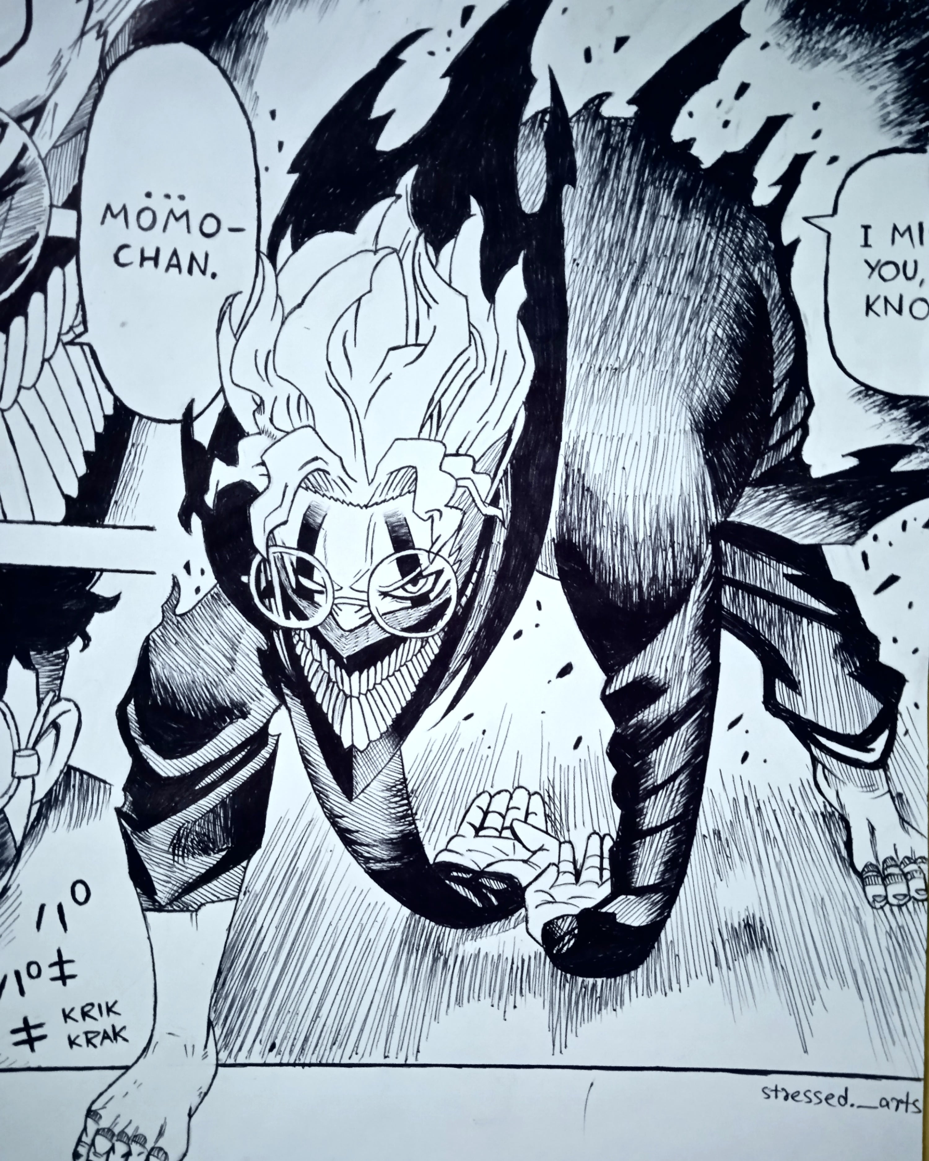 manga panel of okarun turbo granny form