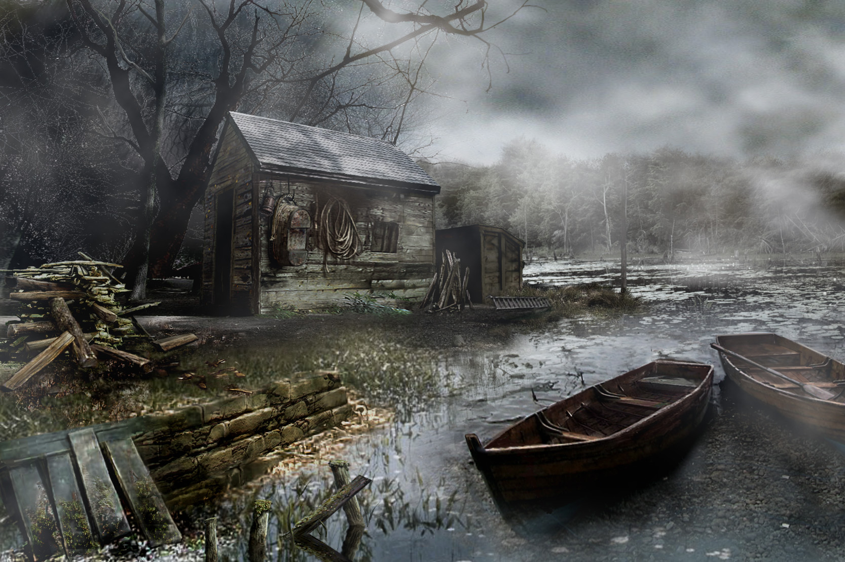 Resident Evil 4 Row Boat HD Wallpaper