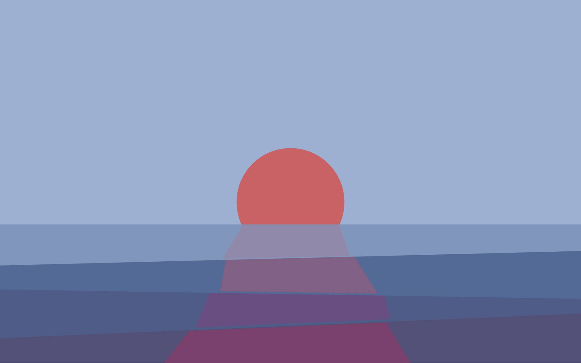 Minimal Muted Colors Sunset Wallpaper