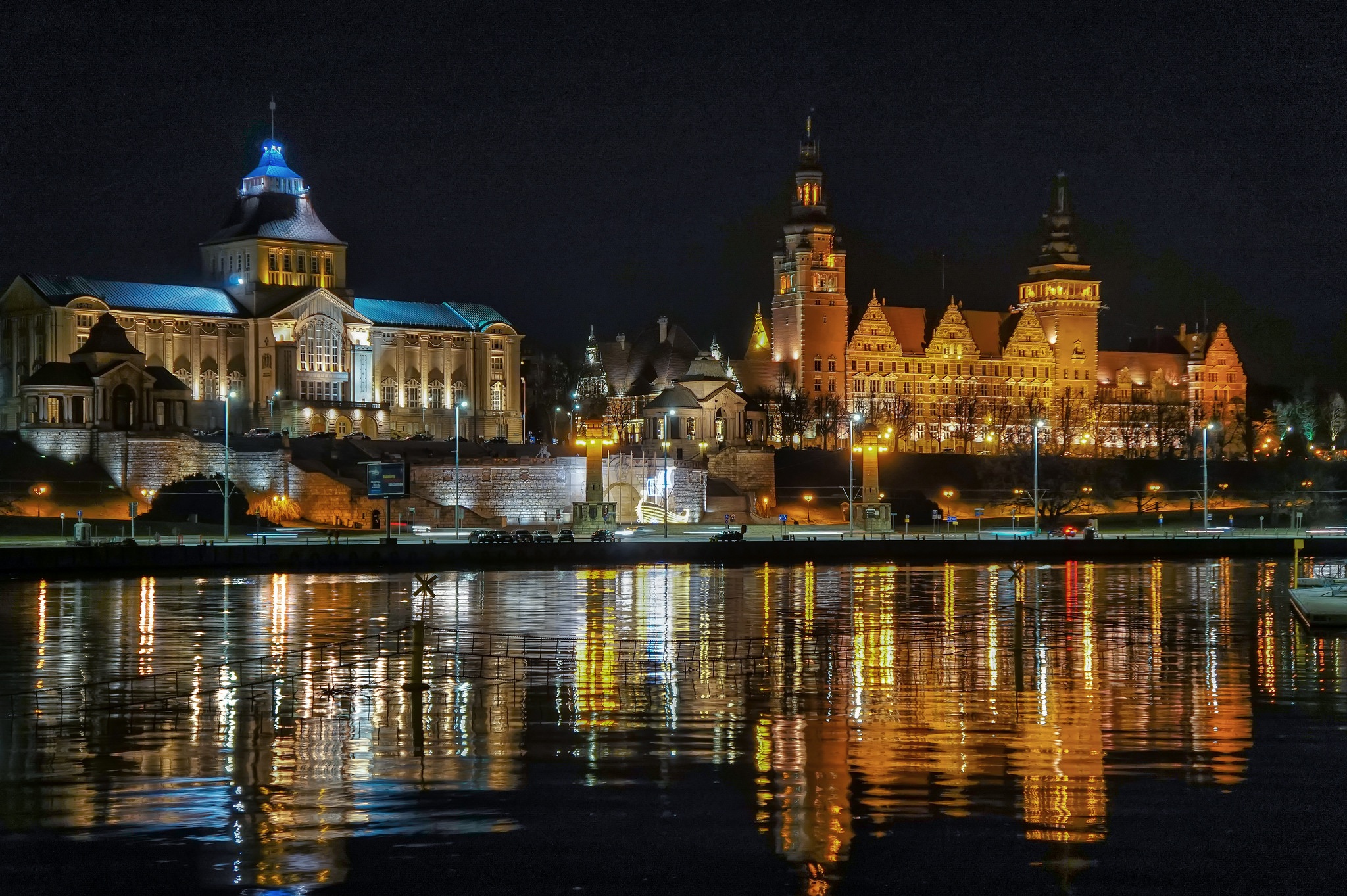 Wallpaper night, lights, Poland