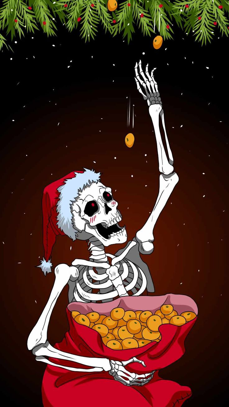 Christmas Skull iPhone Wallpaper