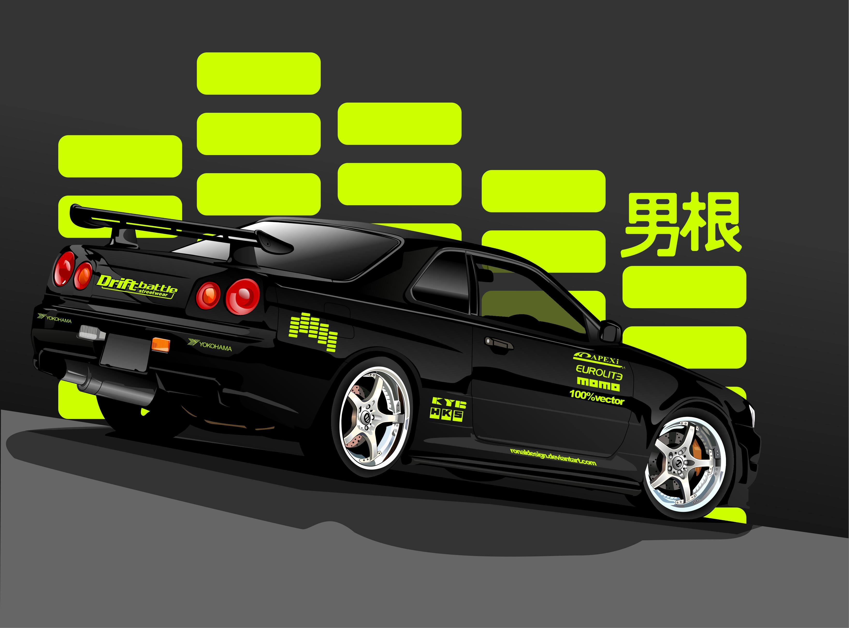 Wallpaper black, vector, Nissan, black