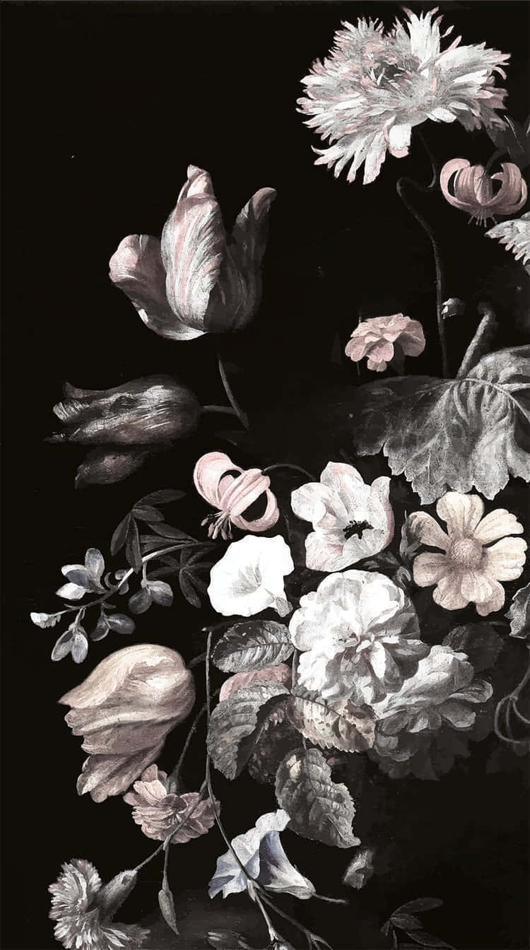 Flowers With Black Wallpaper