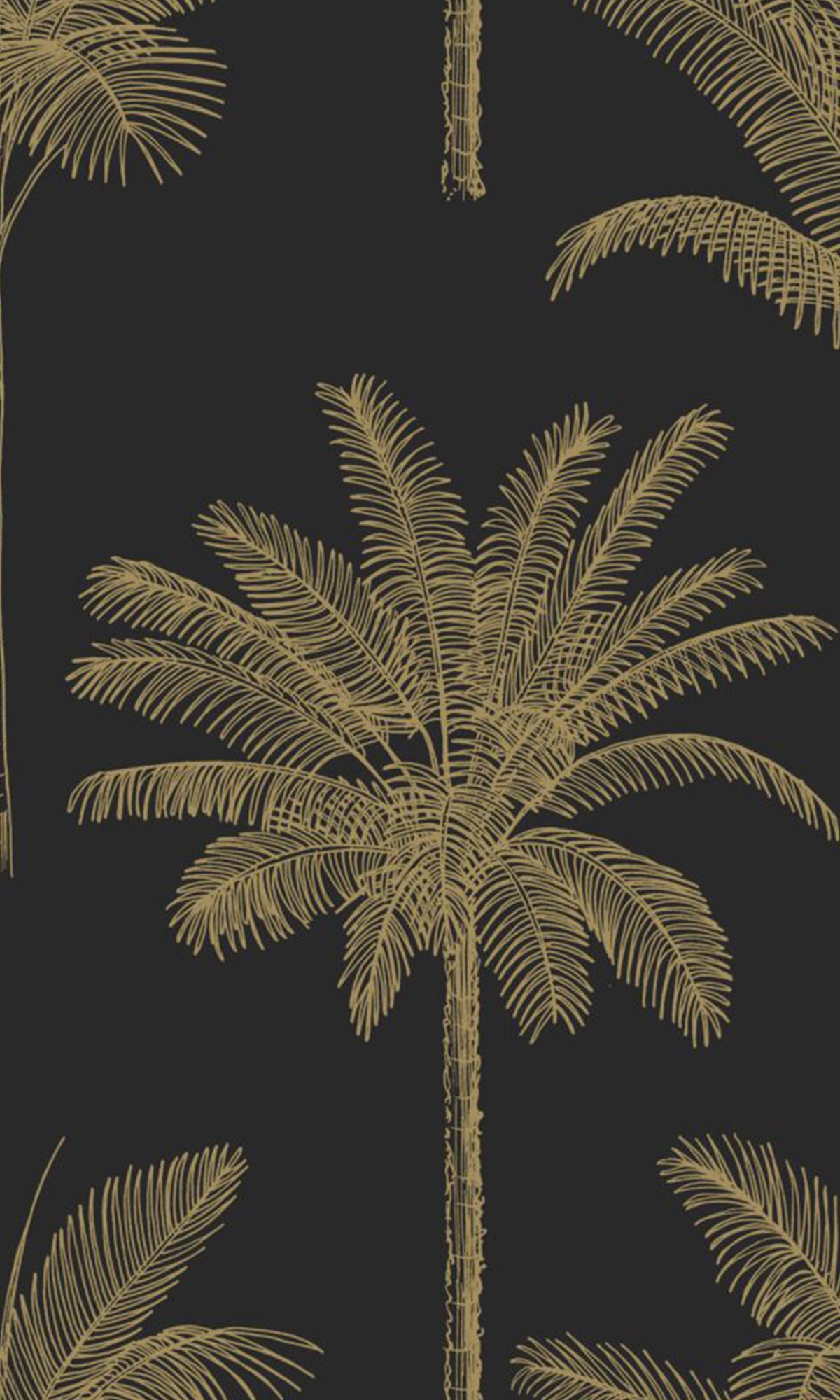Black and Gold Palm Trees Wallpaper