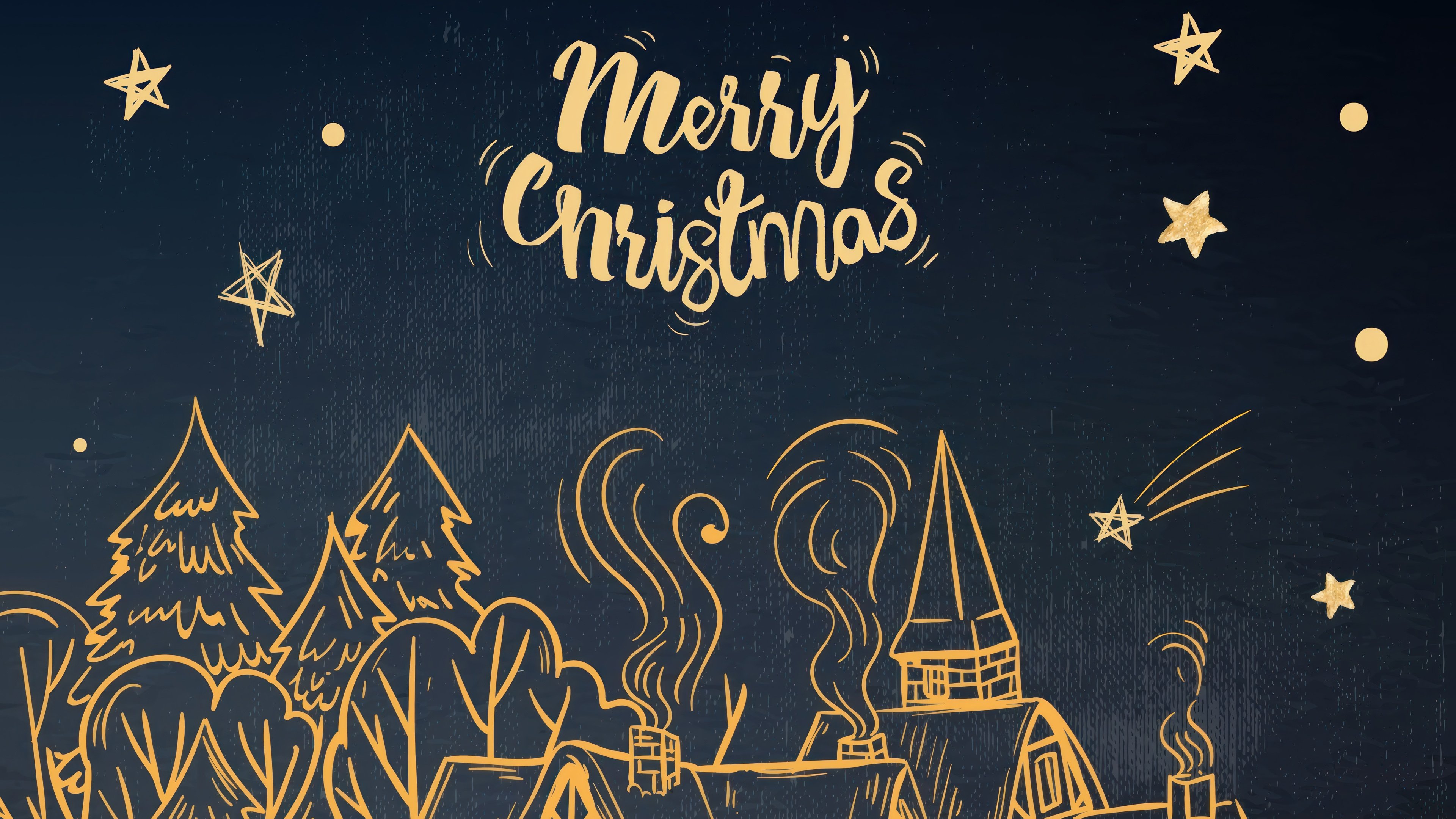 Merry Christmas illustration Wallpaper
