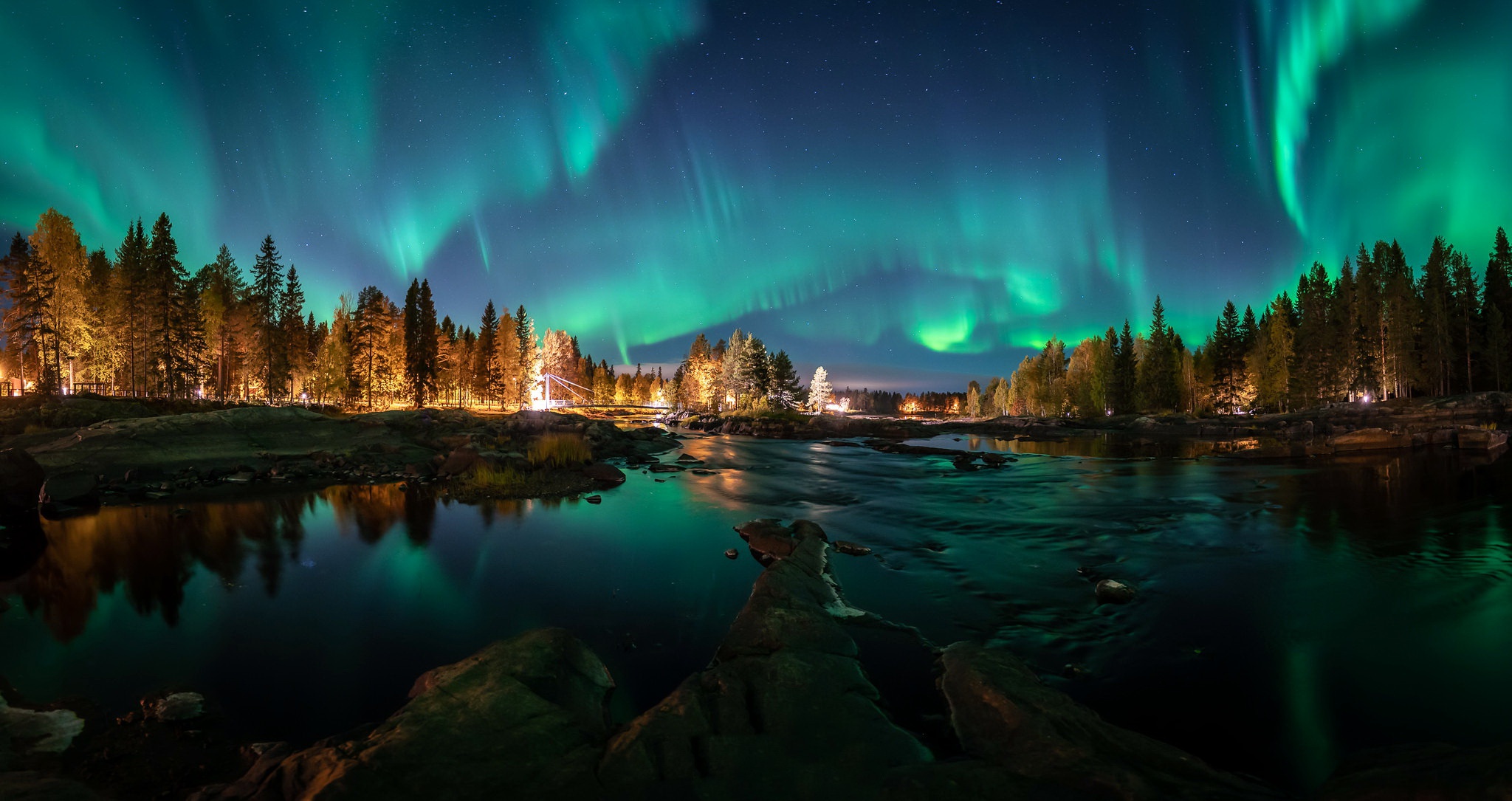 Finland Night Aurora Borealis HD Wallpaper