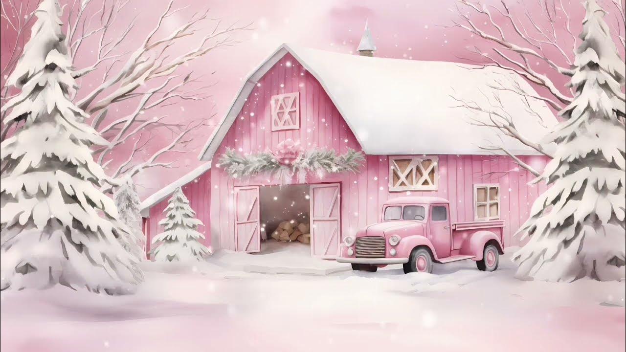 Pink Christmas Winter Background