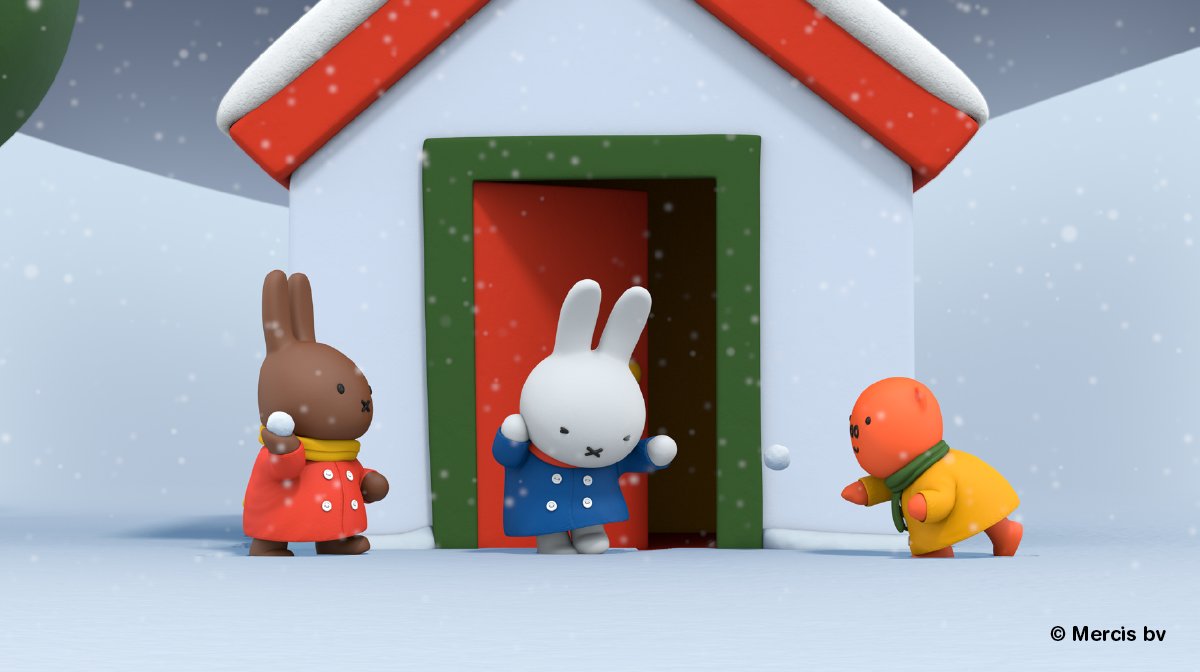 Miffy! It's a snow ball fight