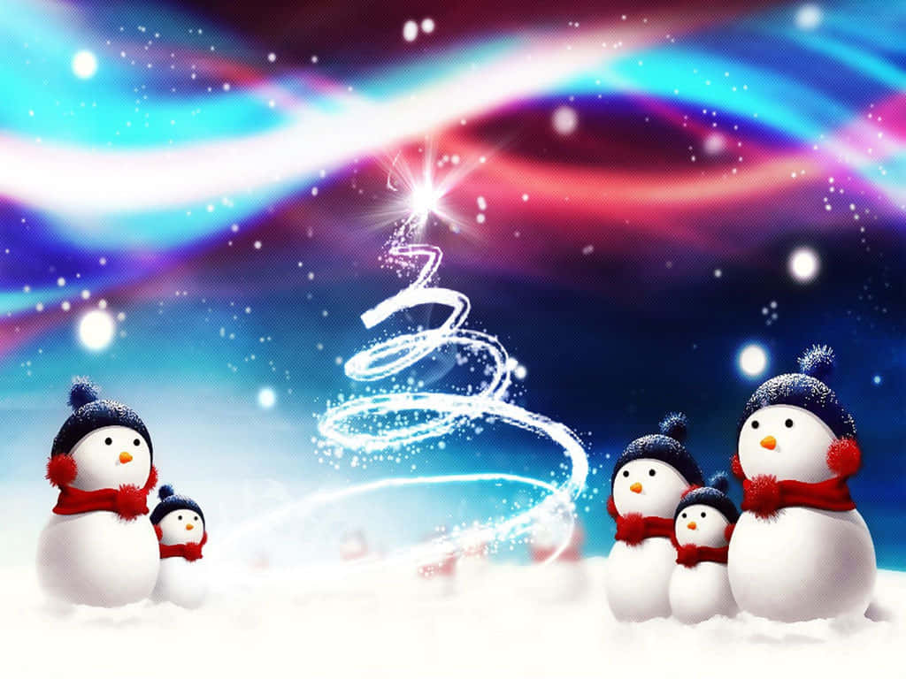 Christmas Lights Snow Wallpaper