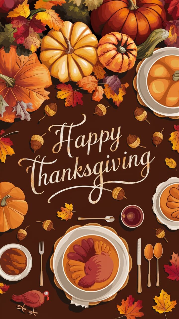 Happy Thanksgiving Text Seasonal Wallpaper For Thanksgiving Pumpkin Pie