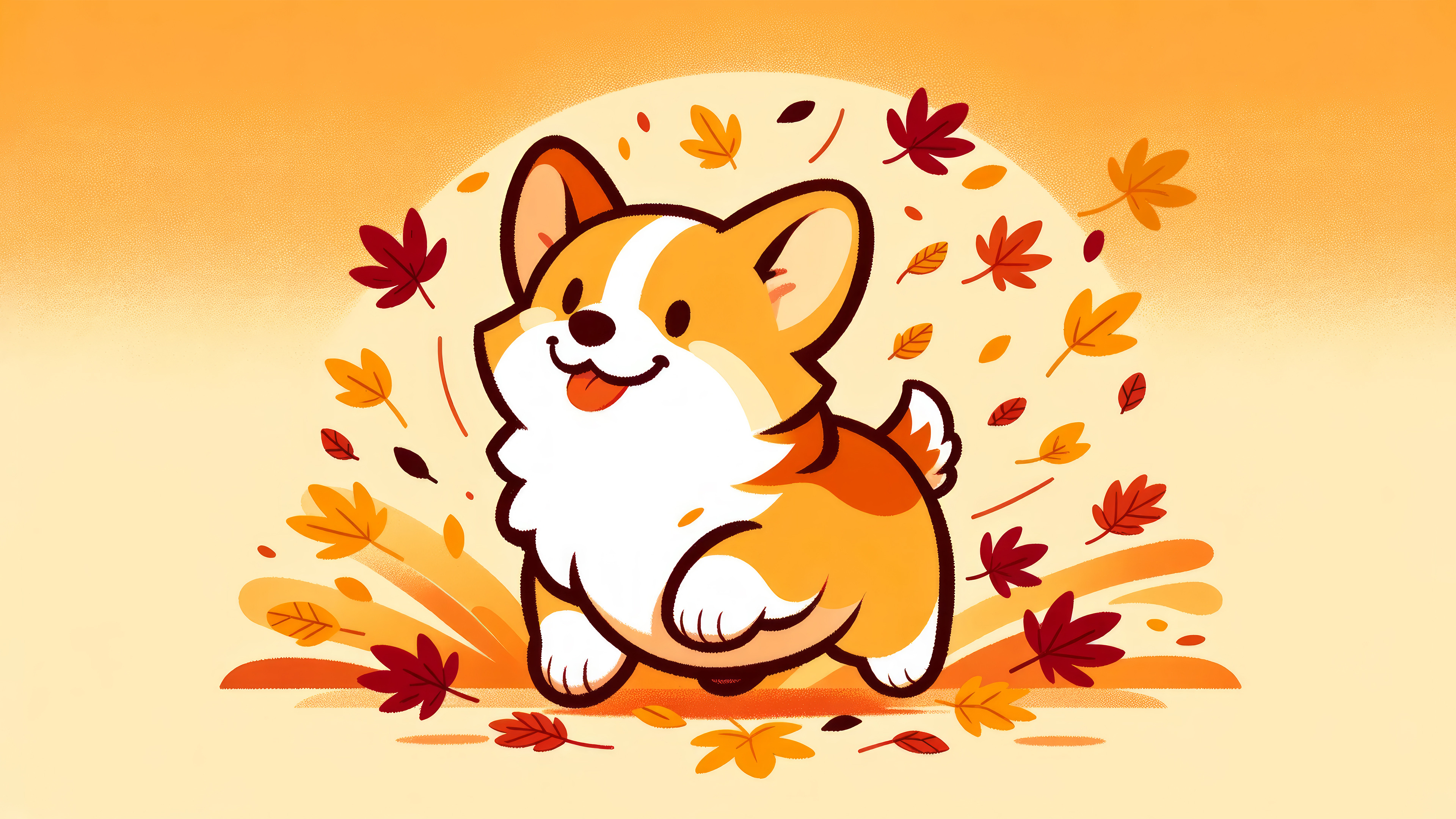 Corgi Cute Dog Autumn Wallpaper 4K HD