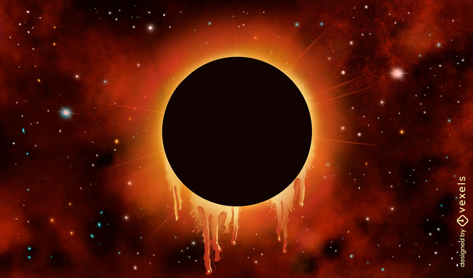 Solar Eclipse In Space Illustration