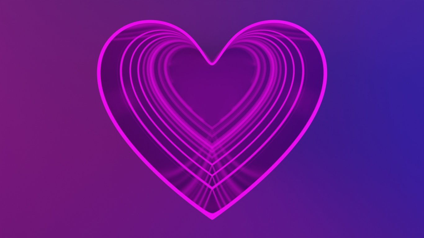 wallpaper 1366x768 abstract, pink heart