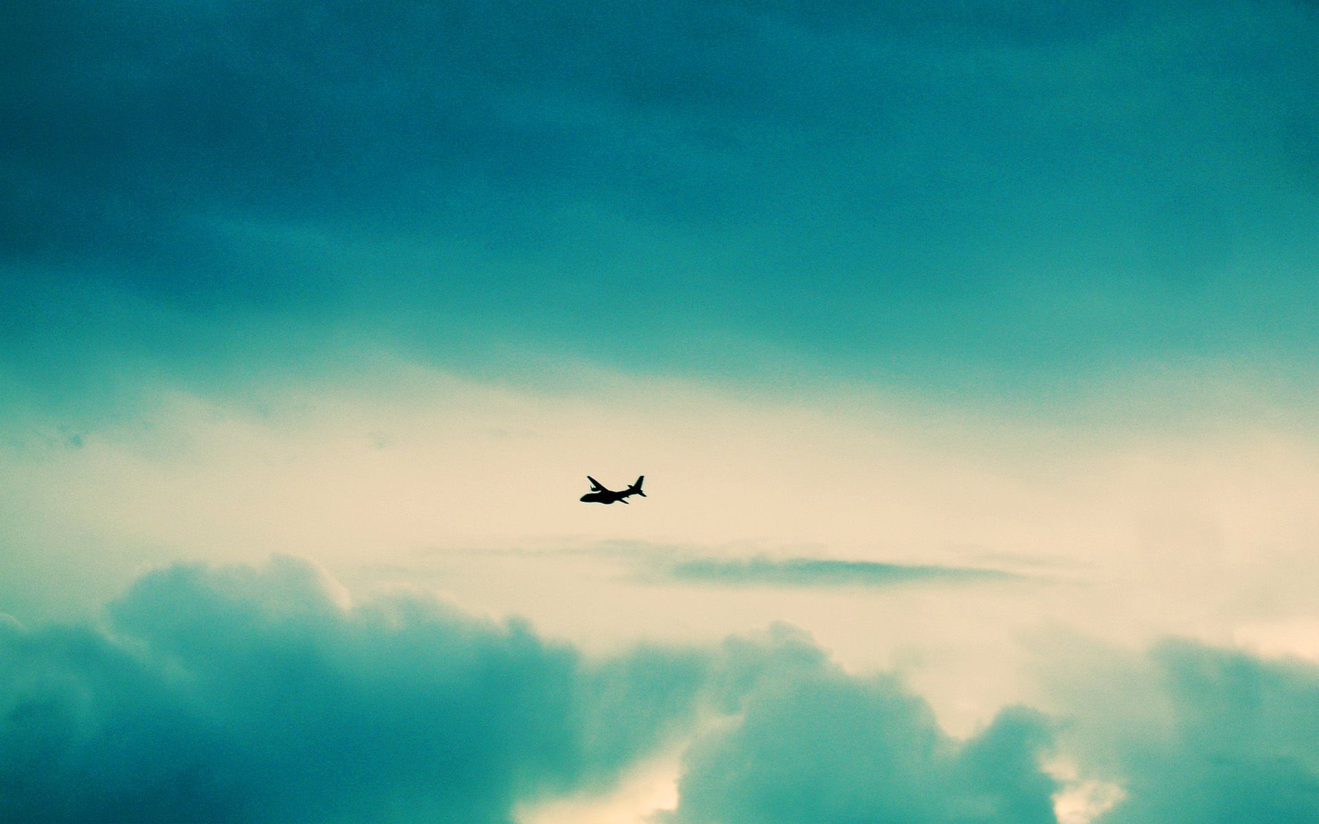 Airplane Silhouette In The Sky Aircraft