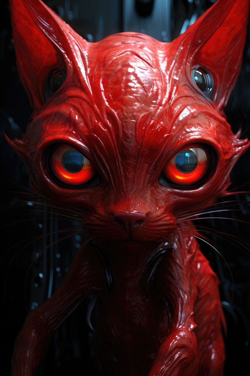 Cool wallpaper of Red alien cat