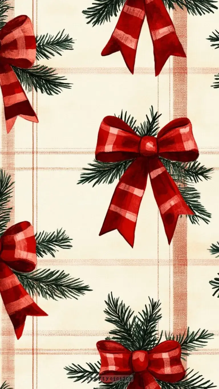 Preppy Christmas Wallpaper Ribbons