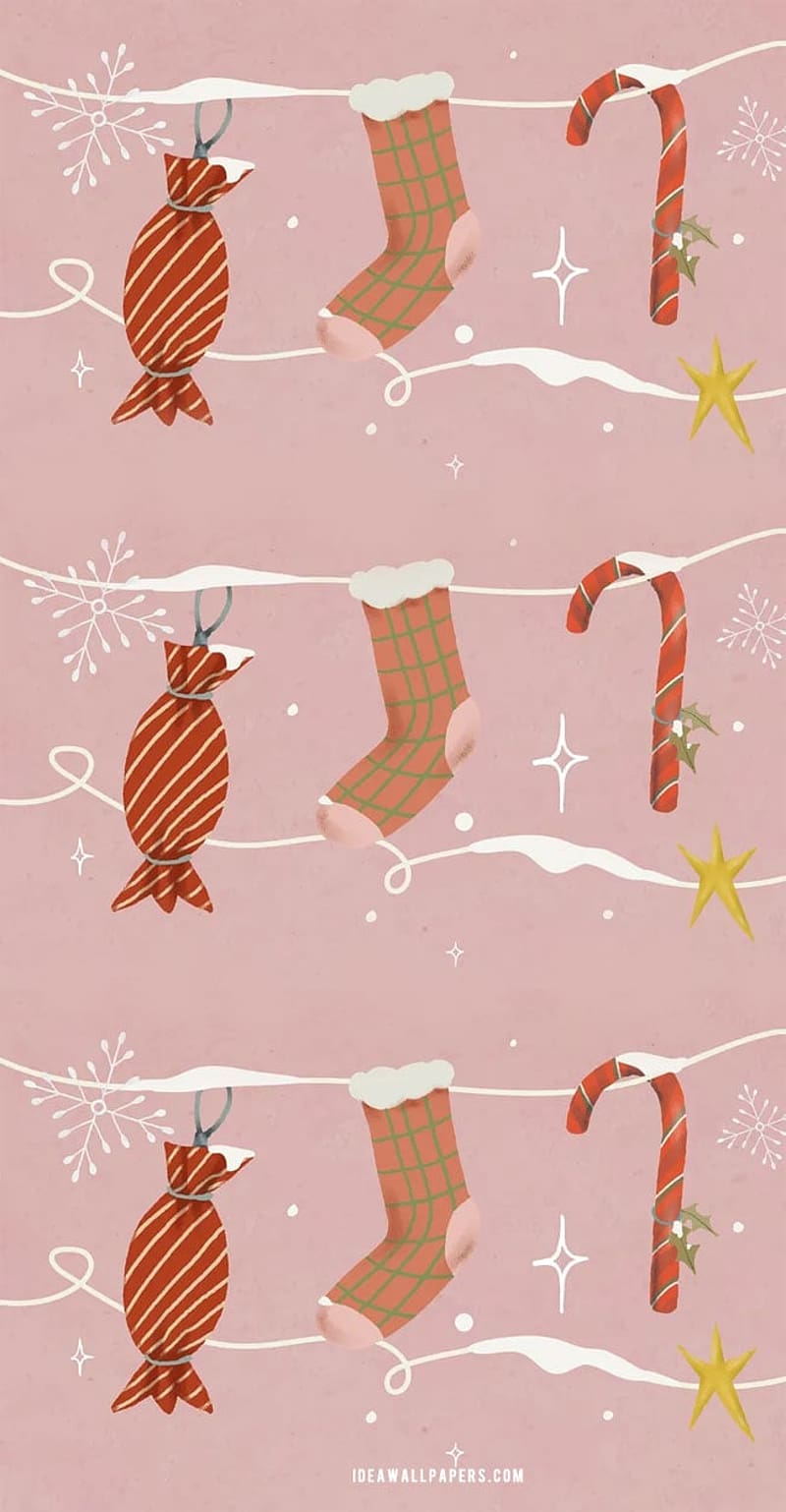 Pink Preppy Christmas, HD phone wallpaper