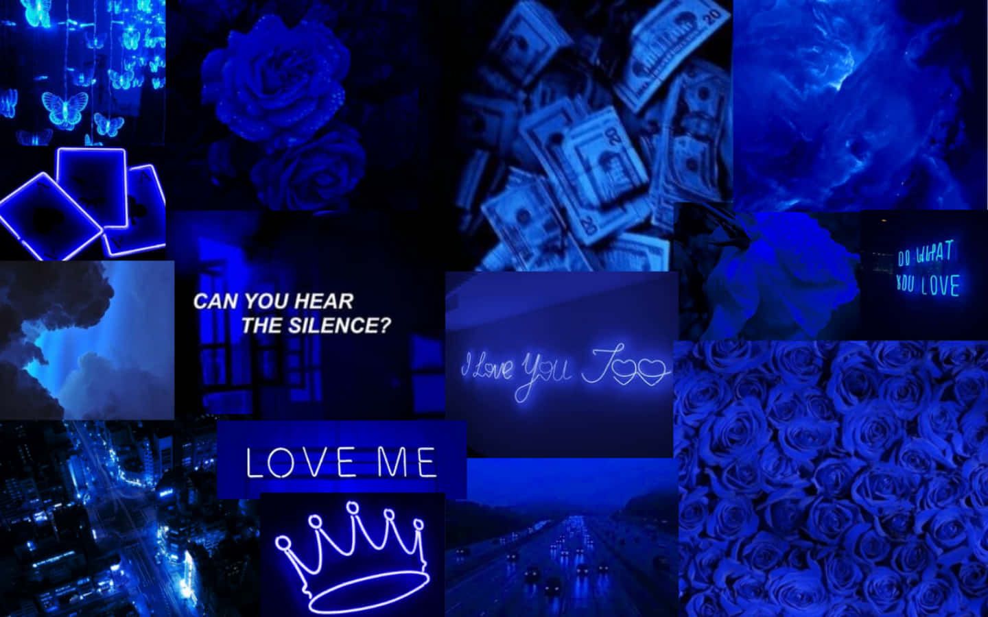Aesthetic Blue Collage Wallpaper
