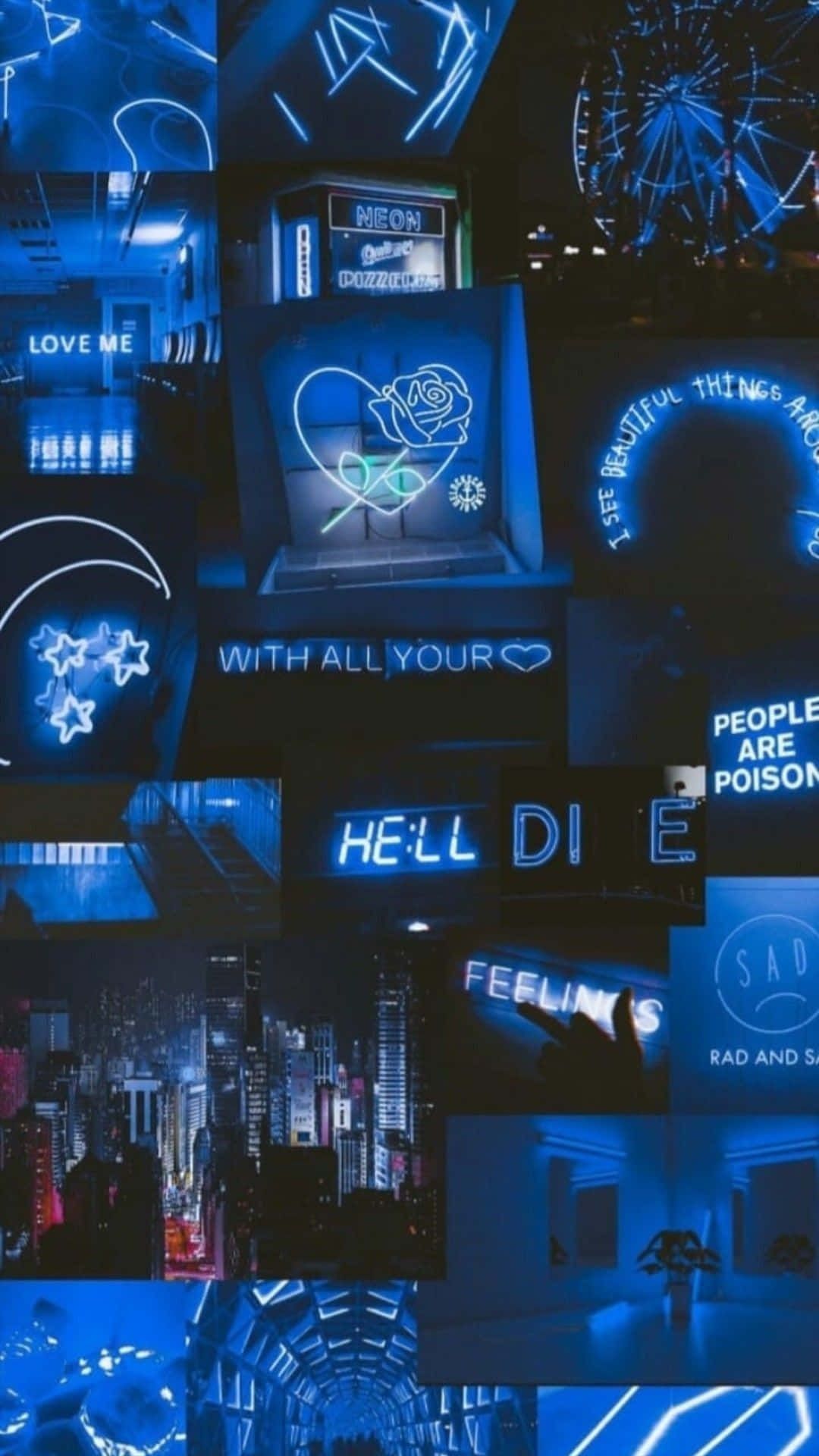 Download Dark Blue Neon Aesthetic