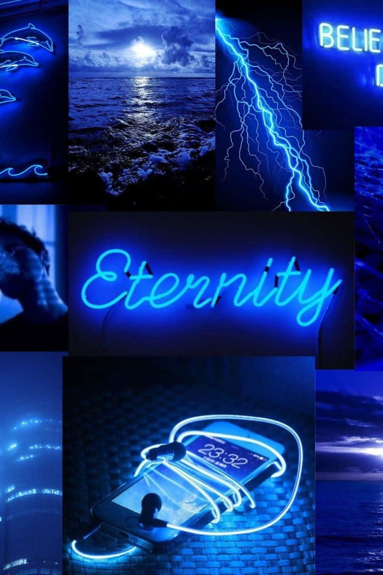Blue Aesthetic Neon Wallpaper