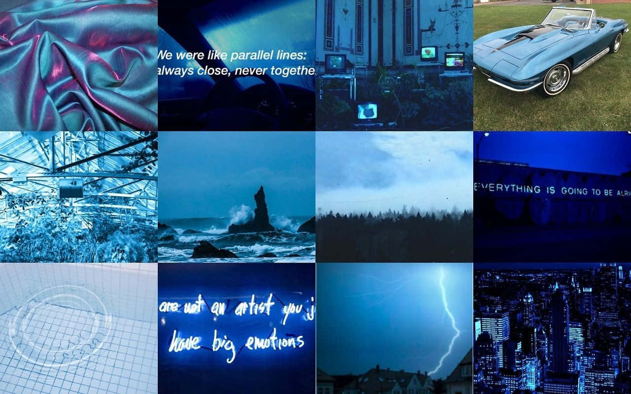 Blue Collage Wallpaper