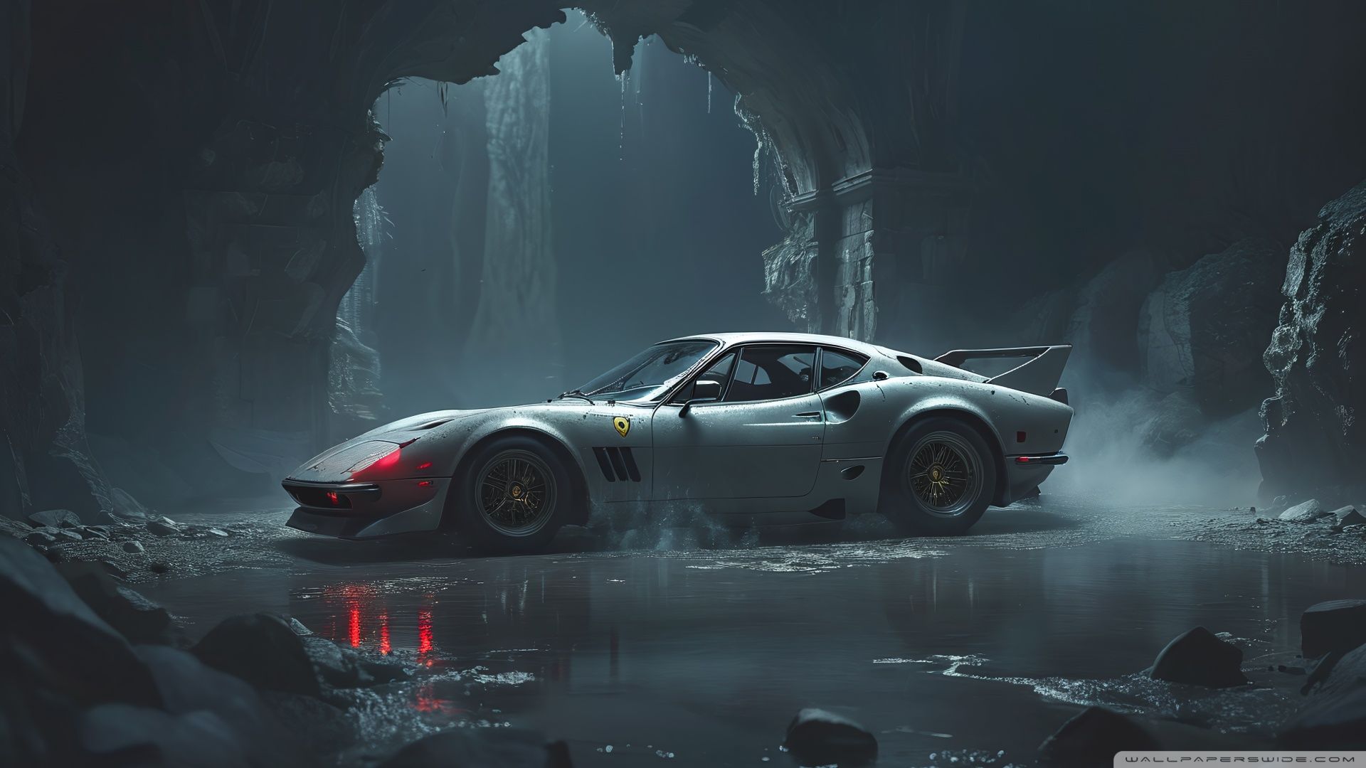 Batman's Ferrari Ultra HD Wallpaper