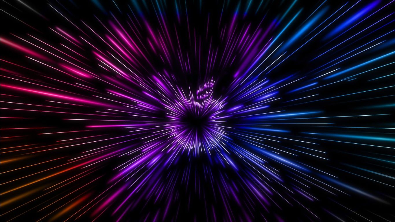 Technology Blue Purple Neon Lines Apple