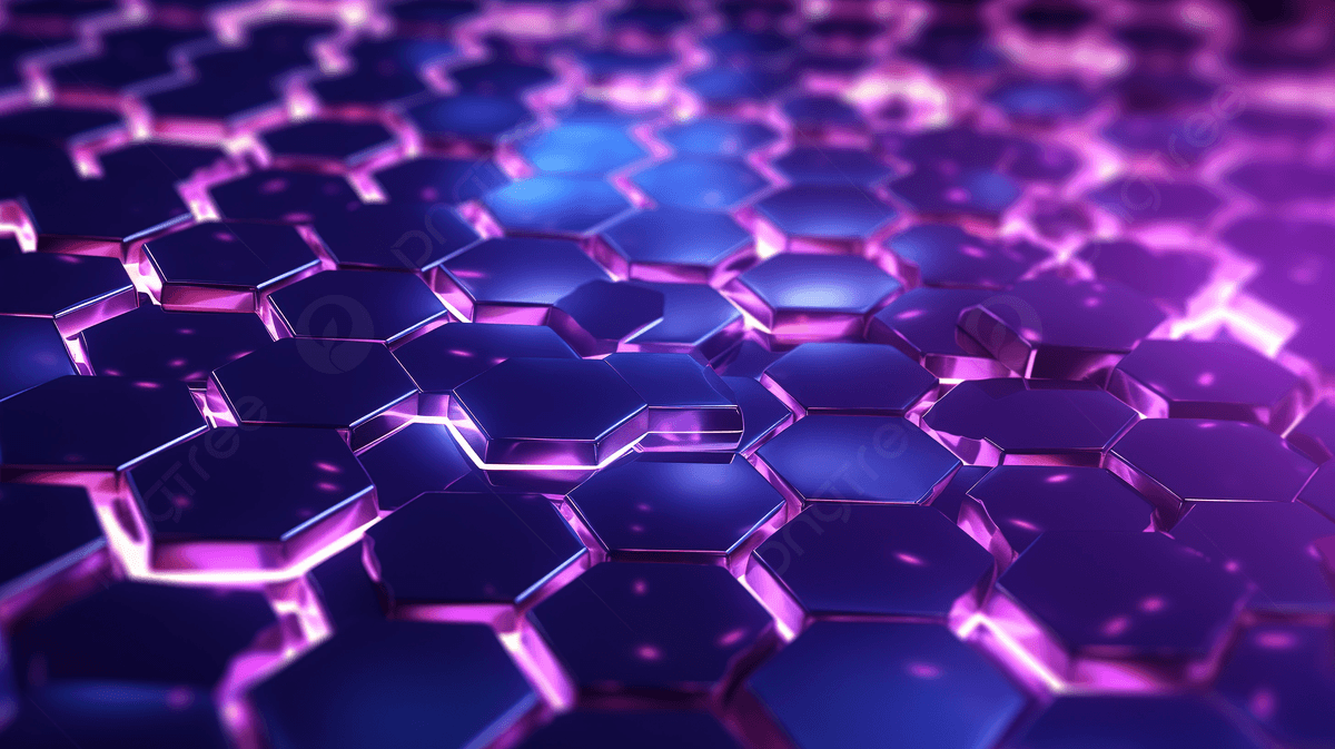 Futuristic Design Purple Hexagons