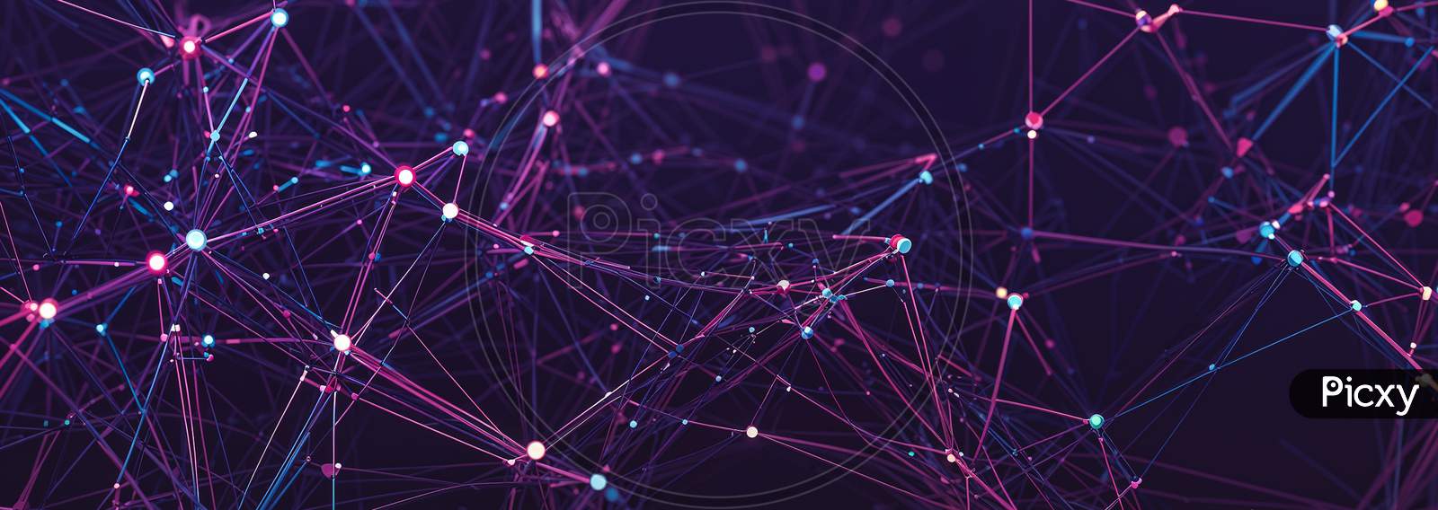 Image Of Desktop Wallpaper Digital Technology Background Complex Network Of Interconnected Multiple Lines And Dots. Purple And Blue Color Lines HK005552 Picxy