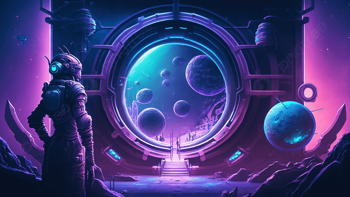 Sci Fi Future Earth Purple Background