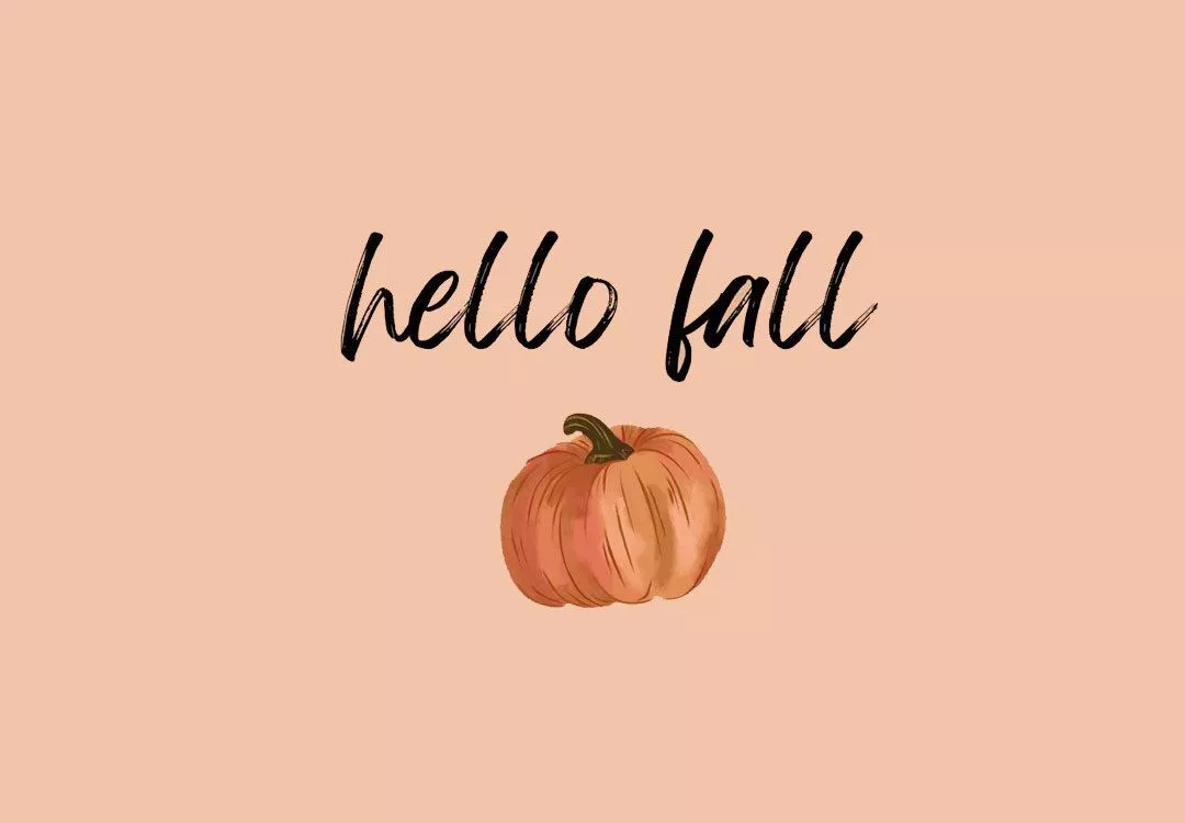 Fall Wallpaper Hello Fall Text Quote Pumpkin Baby Pink