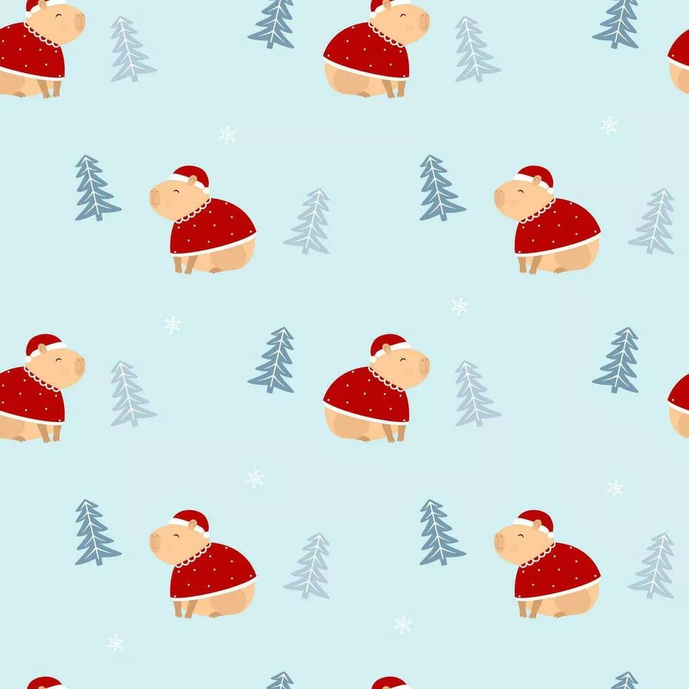 capybara in santa claus costume