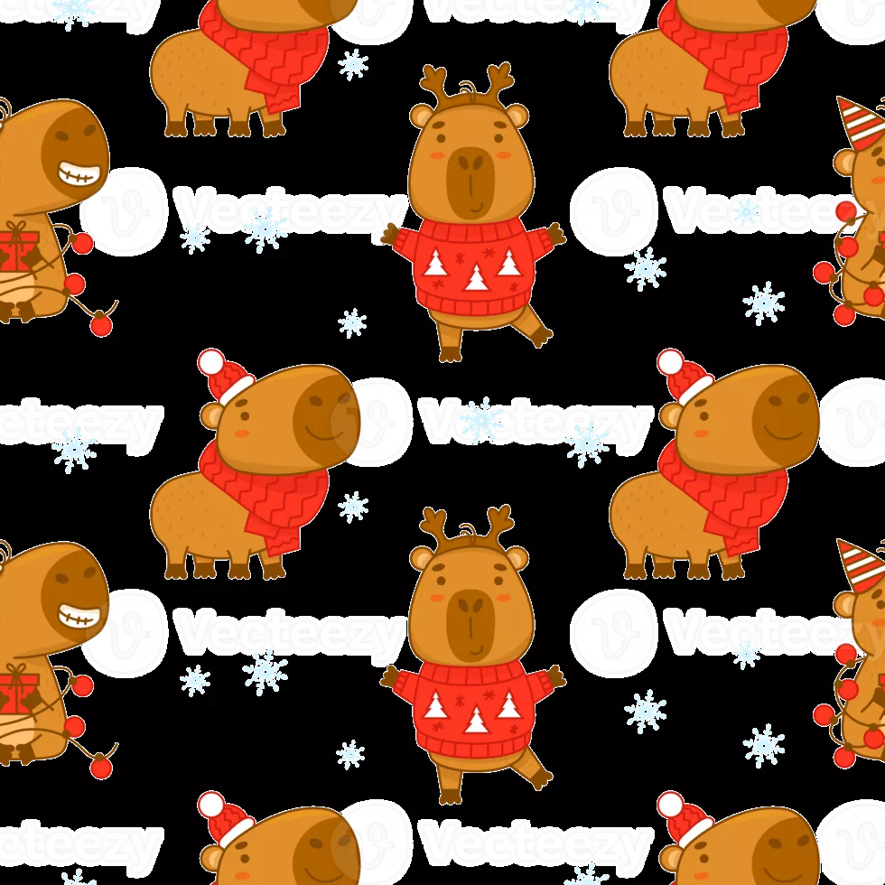 Christmas Seamless pattern with winter