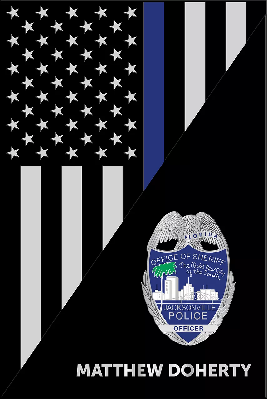 THIN LINE USA FLAG VERTICAL PLAQUE