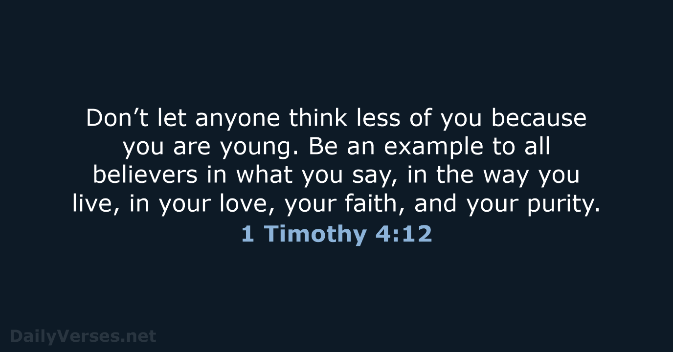 Timothy 4:12 verse NLT