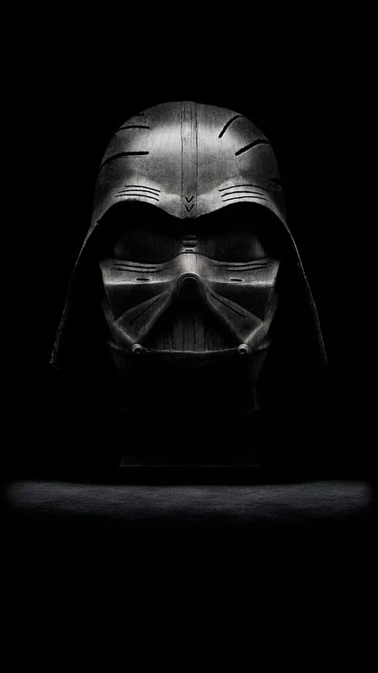 Darth Vader bust, portrait display