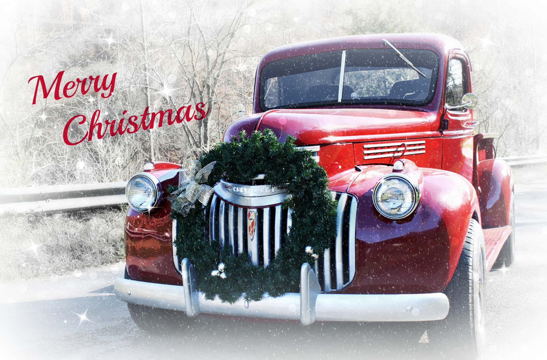 Vintage Truck Christmas Wallpaper