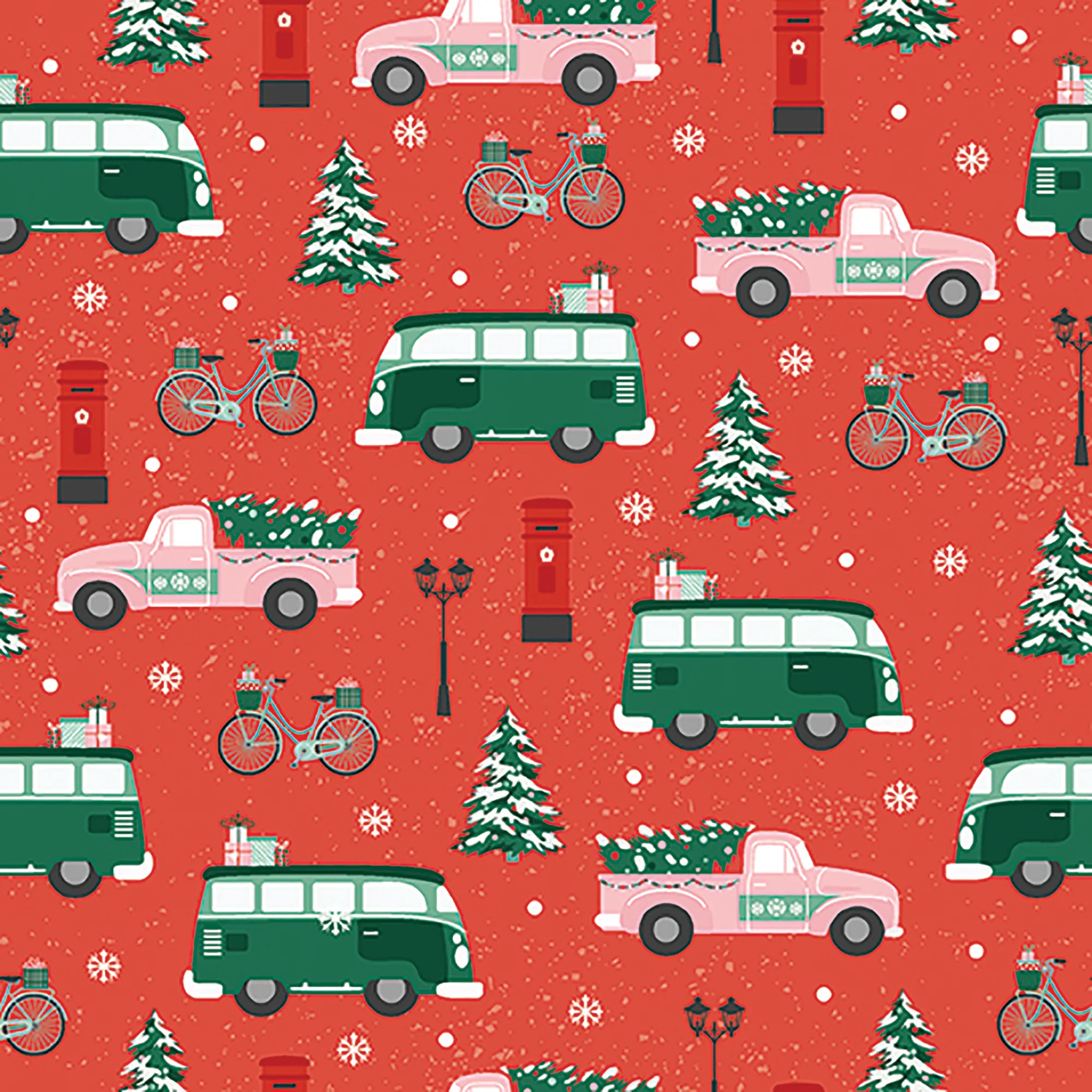 Christmas Cars Fabric