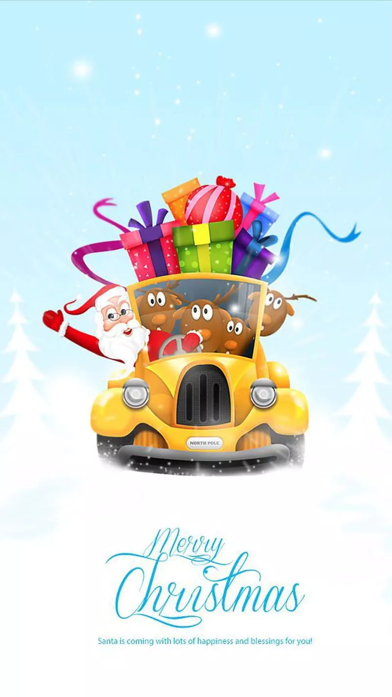 HD car with gifts wallpaper