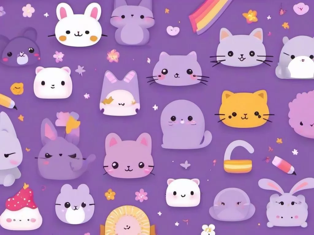 Kawaii Purple Wallpaper Purple