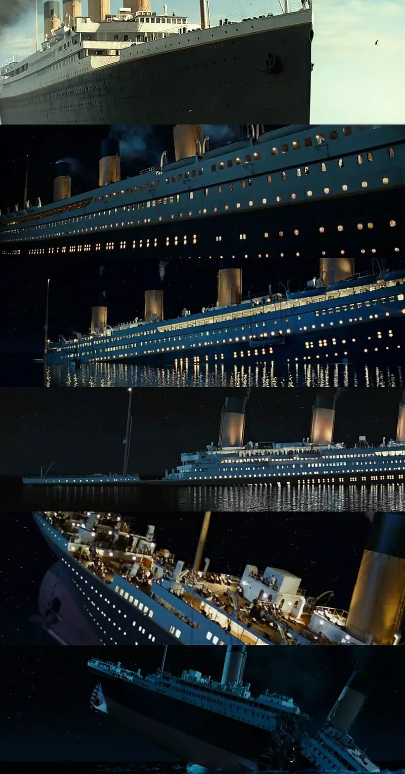 Titanic stages 2, sea, ship, sink