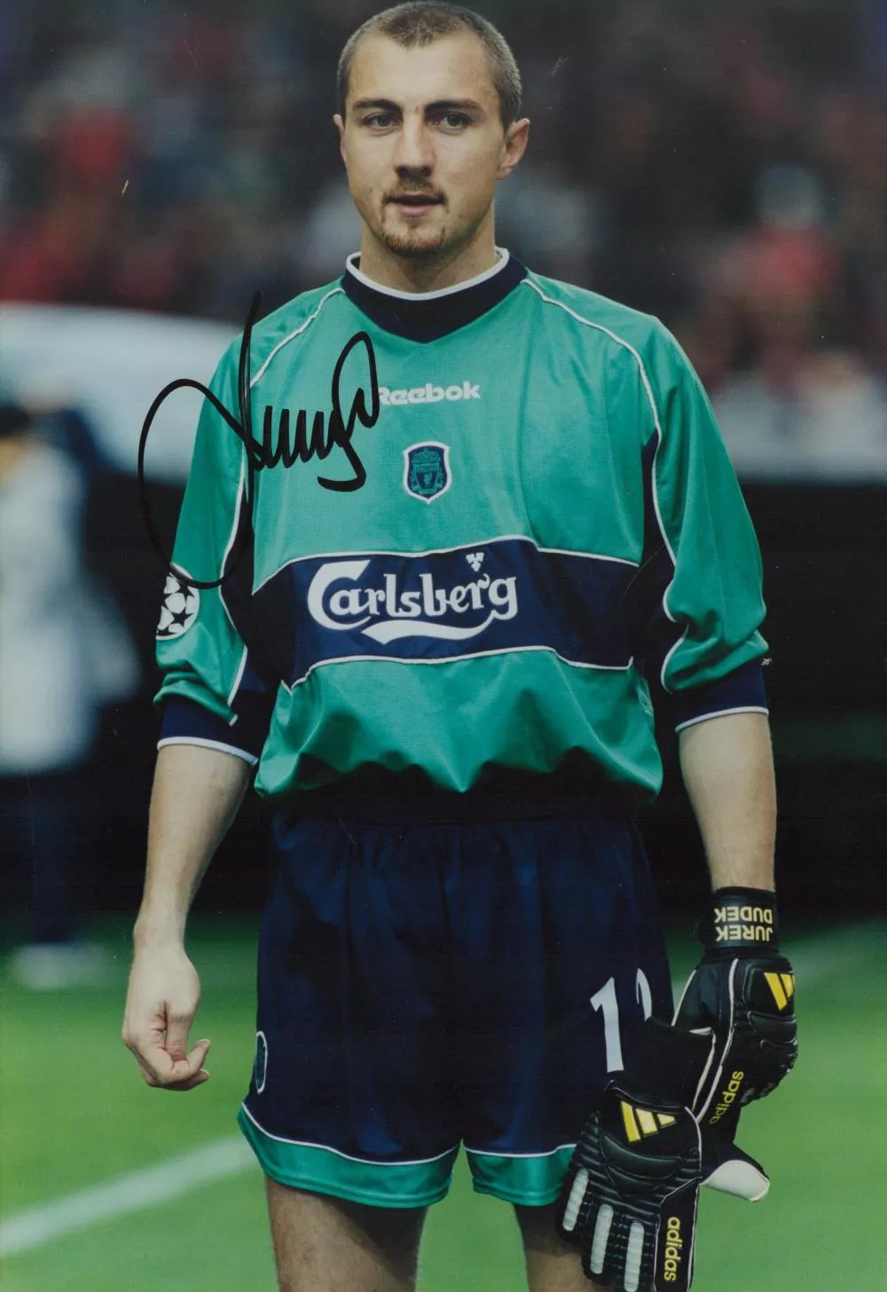 Jerzy Dudek signed 12x8 inch colour