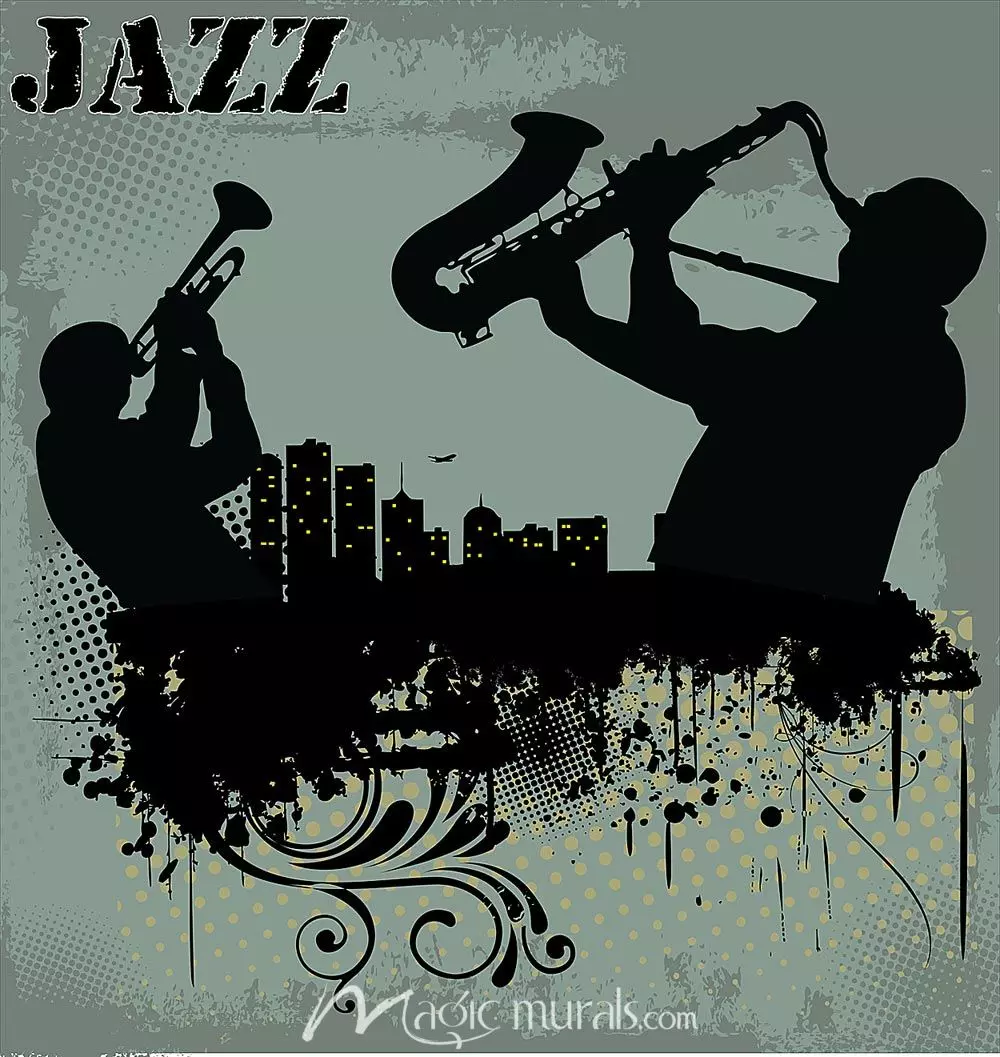 Jazz Silhouette Wallpaper Wall Mural
