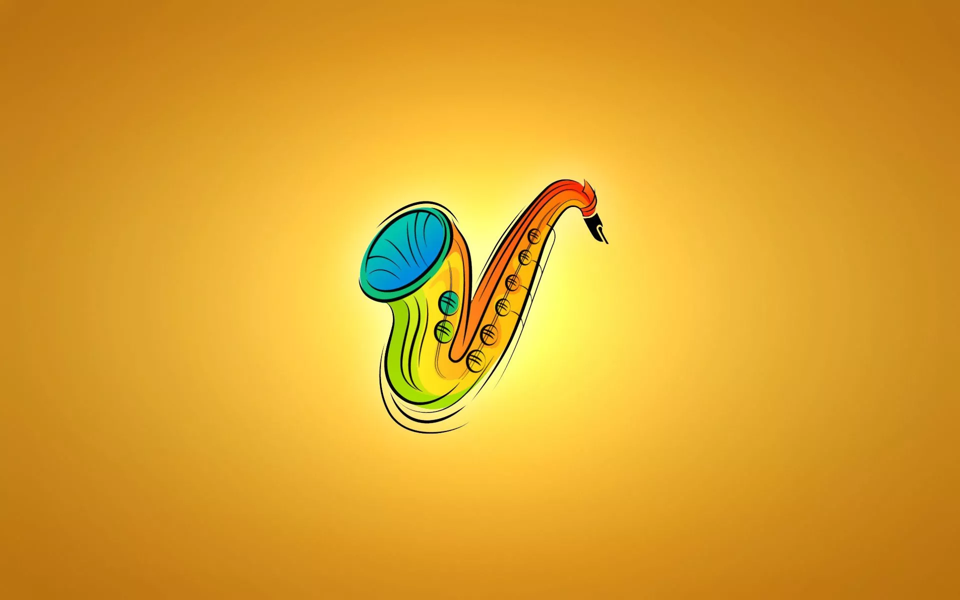 Wallpaper orange, yellow, music, jazz