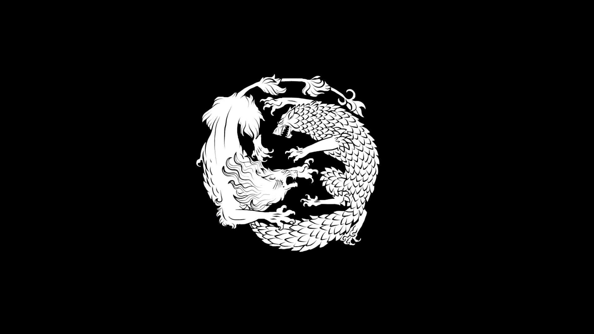 White and black Yin Yang logo, digital