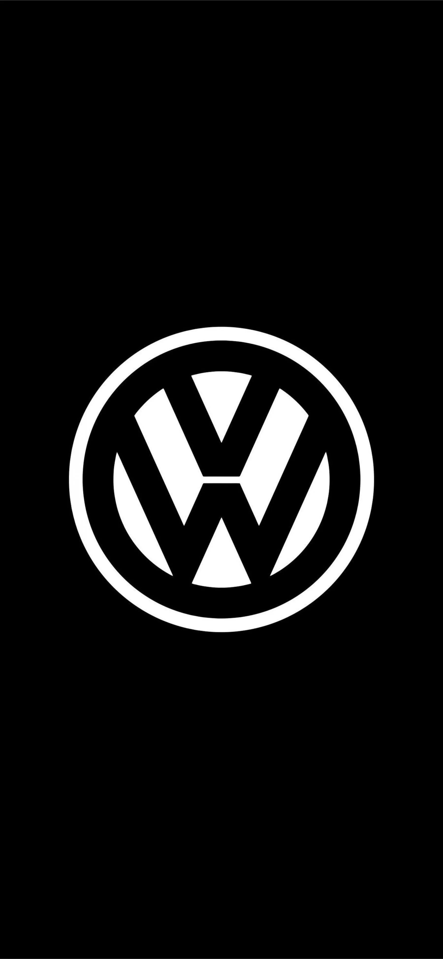 VW Volkswagen Logo Flat Black And White